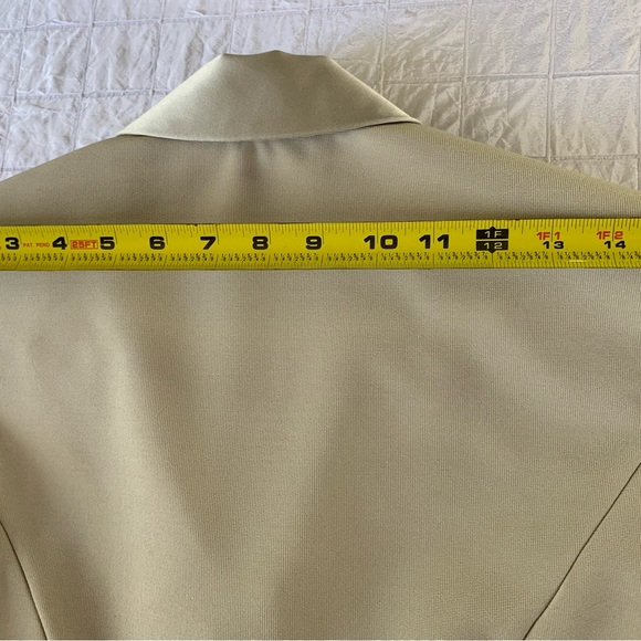 Vintage Lori Weidner Evenings Ivory 2 piece Suit 6 Satin Belted Blazer Skirt - Picture 12 of 16